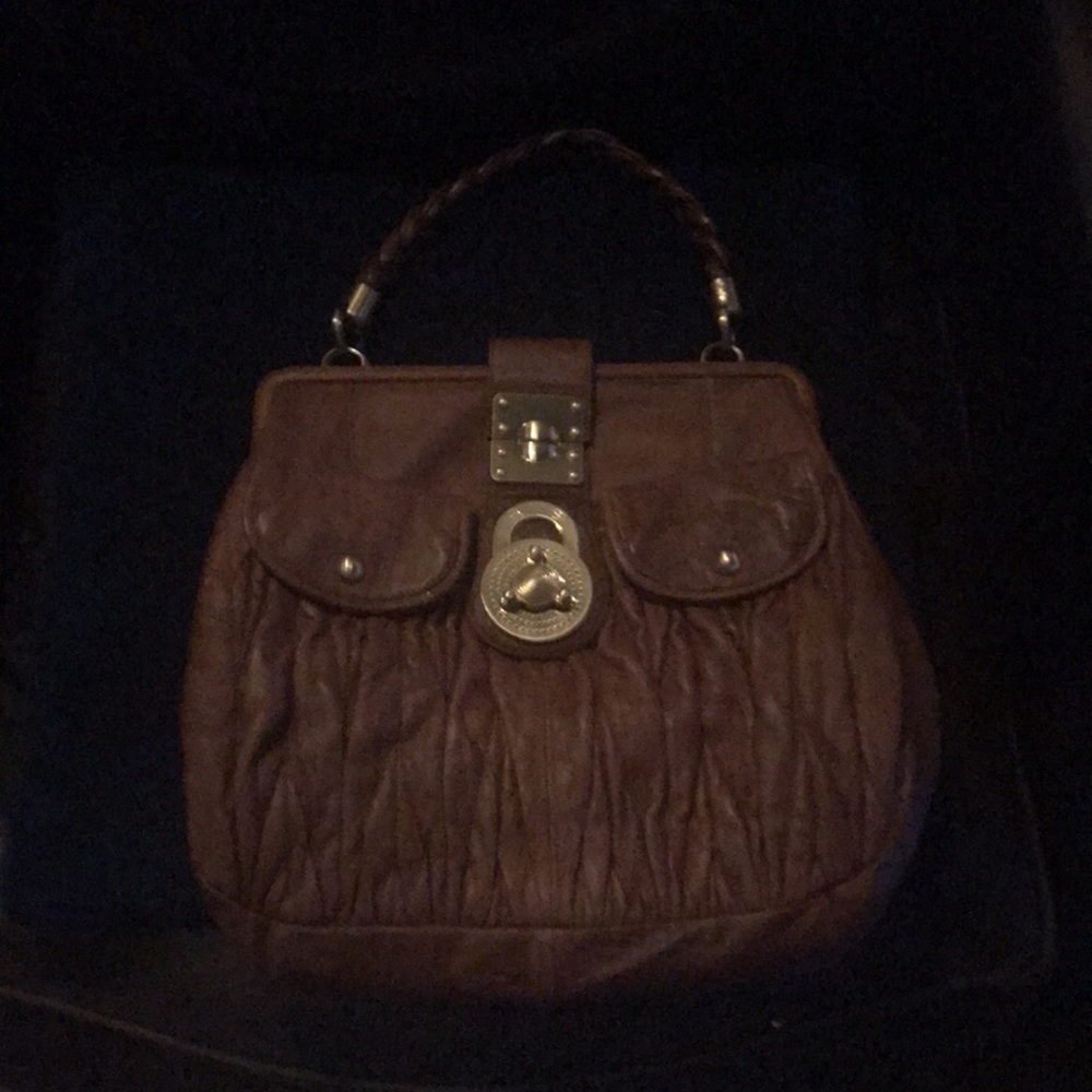 STEVEN - Steve Madden tan, leather, and roomy satchel bag